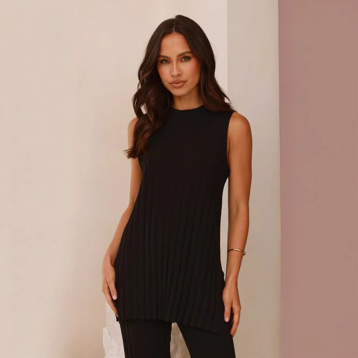 Kvinnenes elegante og avslappede rib lounge wear sett Skjora