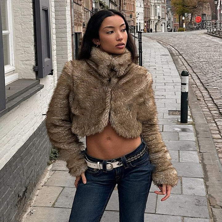 Dame Künstlæder skjørt med leopardmønster Skjora