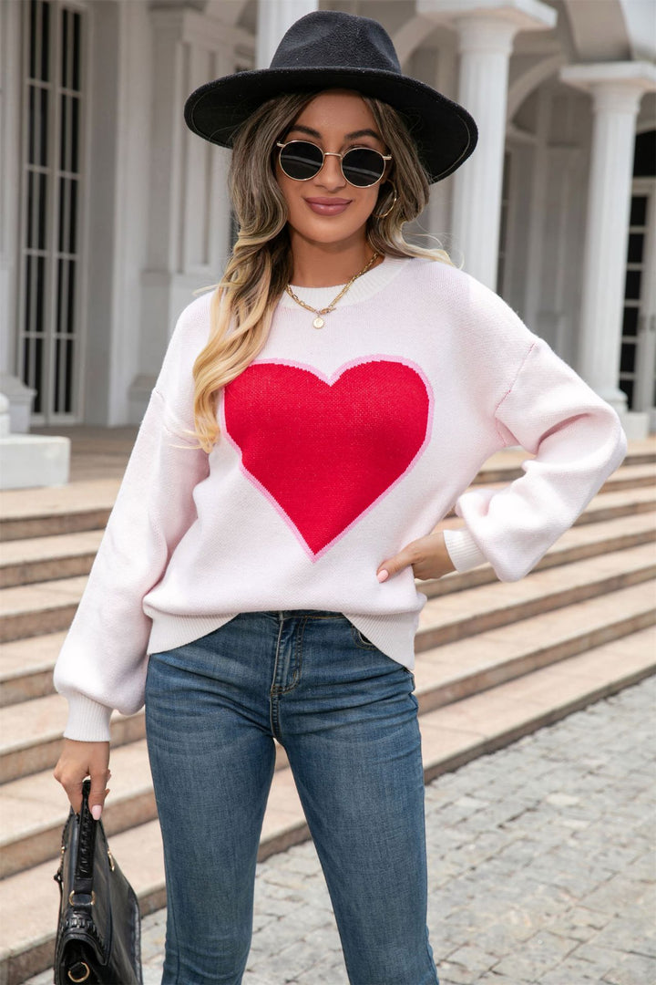 Kvinne sweatshirt med hjerte design Skjora