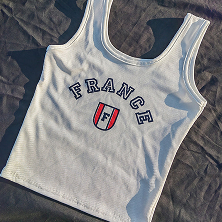 Dame tanktop med sporty Frankrike-design og komfortabel passform Skjora