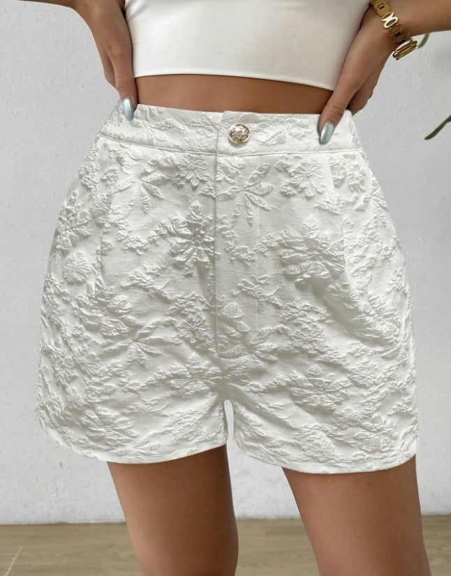 Dame Mote Shorts med Blomsterbroderi Skjora