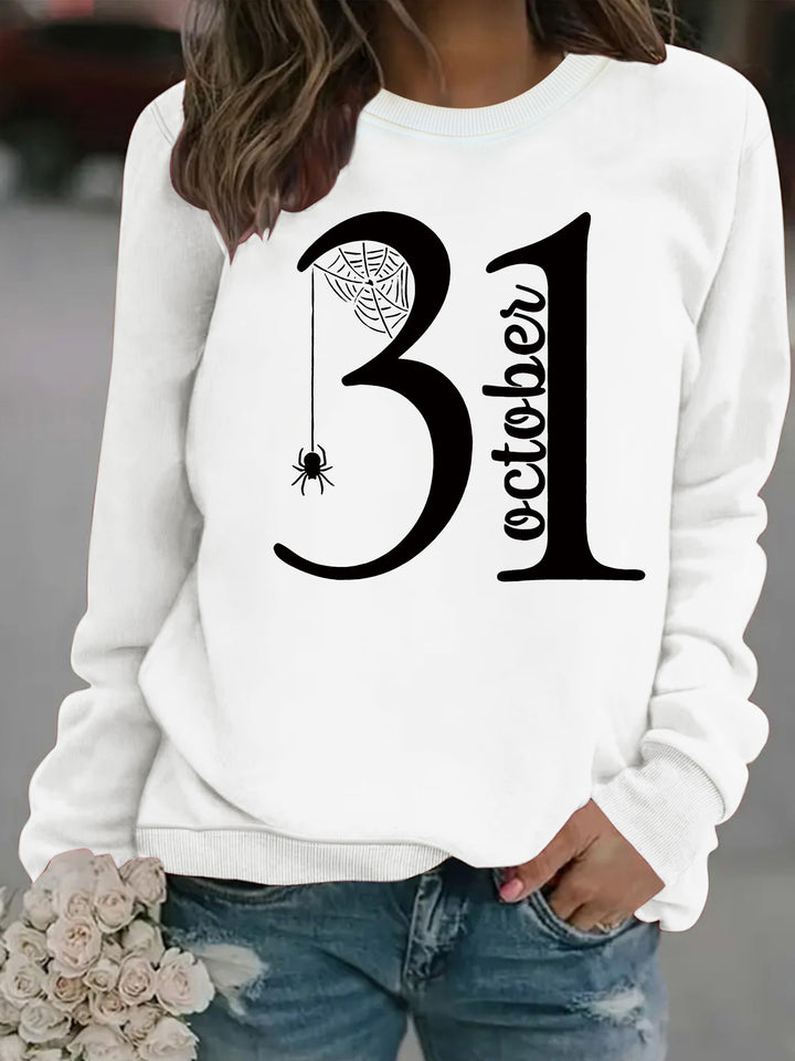 Kvinne sweatshirt med kreativ Halloween motiv og komfortabel passform Skjora