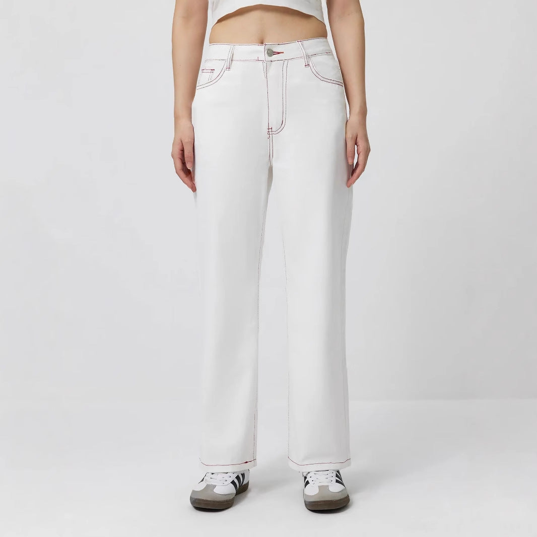Dame elegante jeans med fruktige broderier Skjora
