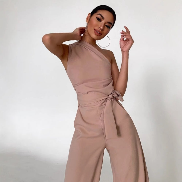 Dame En-Skulder Jumpsuit med vid ben Skjora