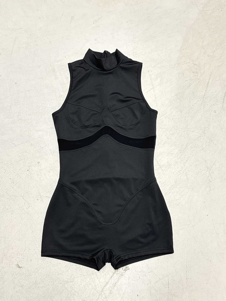 Dame Sporty body med høy krage og innovative kompresjonsdetaljer Skjora