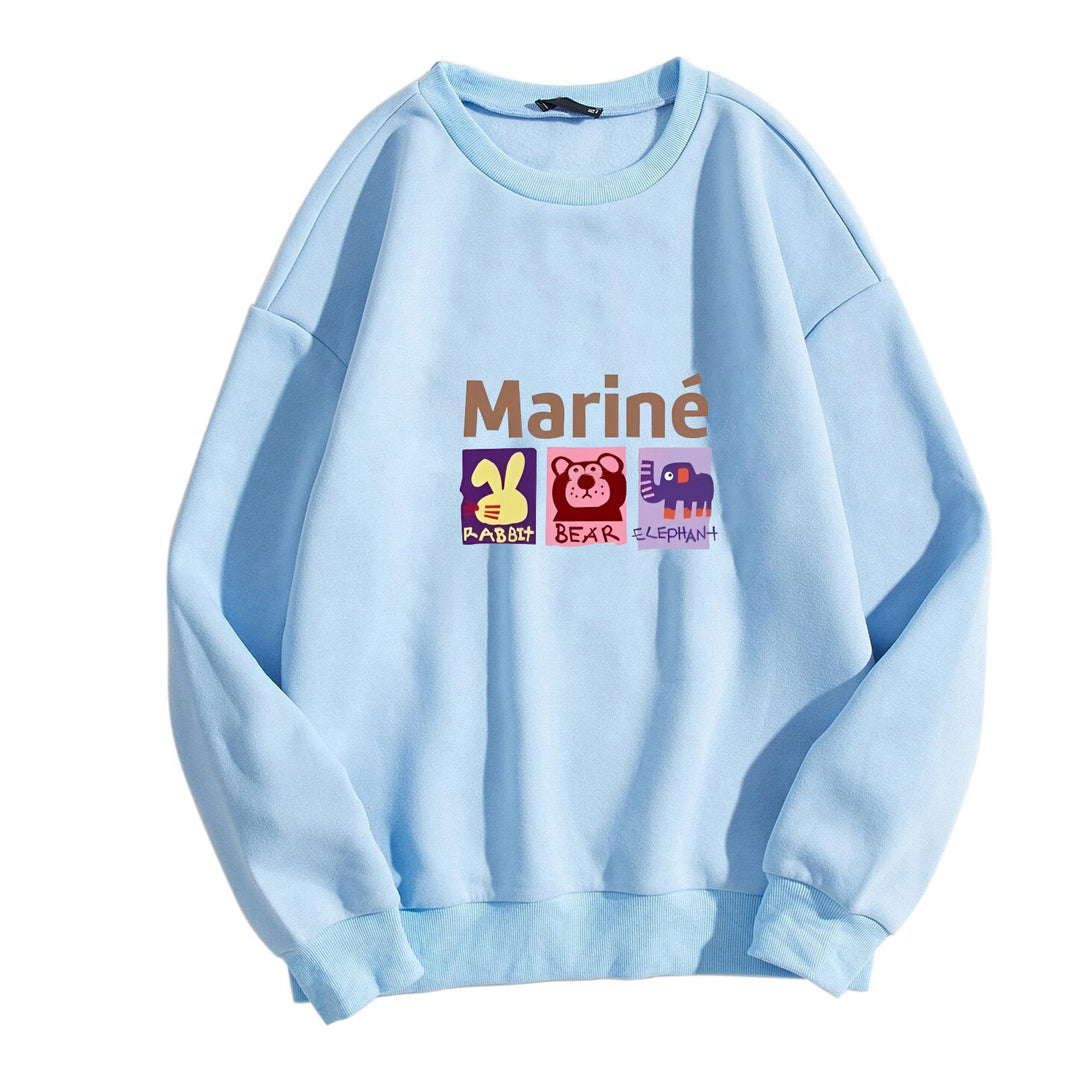 Dameen koselig sweatshirt med dyremotiver Skjora
