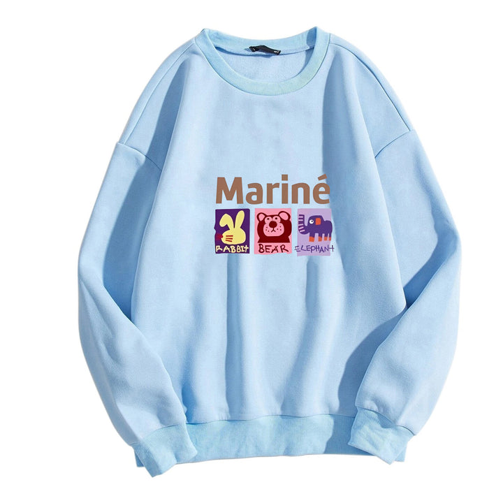Dameen koselig sweatshirt med dyremotiver Skjora