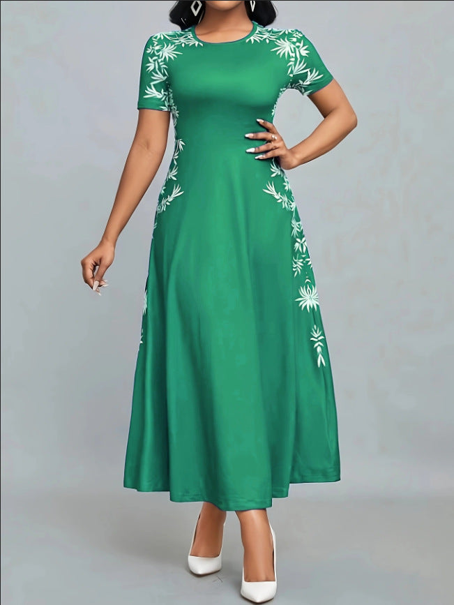 Dame Elegant Maxikjole med blomsterbroderi Skjora