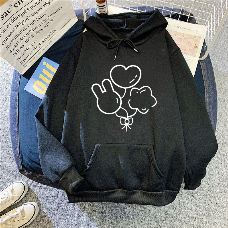 Damen Kapuzenpullover mit verspieltem Grafikdesign Skjora