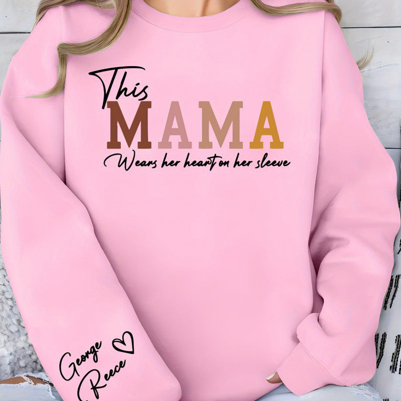 Dame sweatshirt med inspirerende mamma trykk og komfortabel passform Skjora