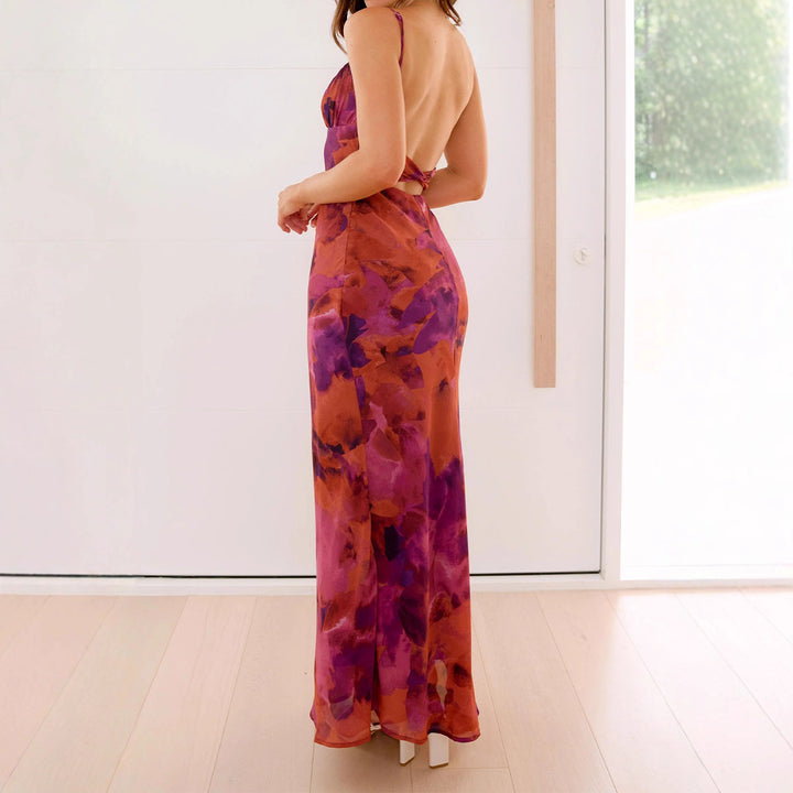 Kvinne Elegant Maxi Kjole med Myk Gradient og Delikate Spagettistropper
