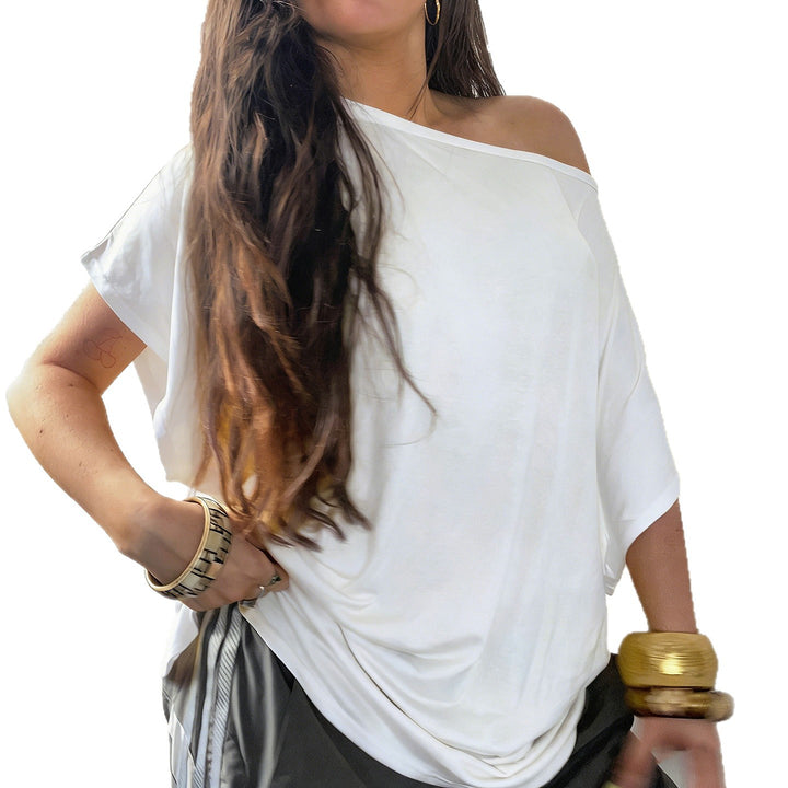 Dame avslappet oversized T-skjorte i myk jersey Skjora