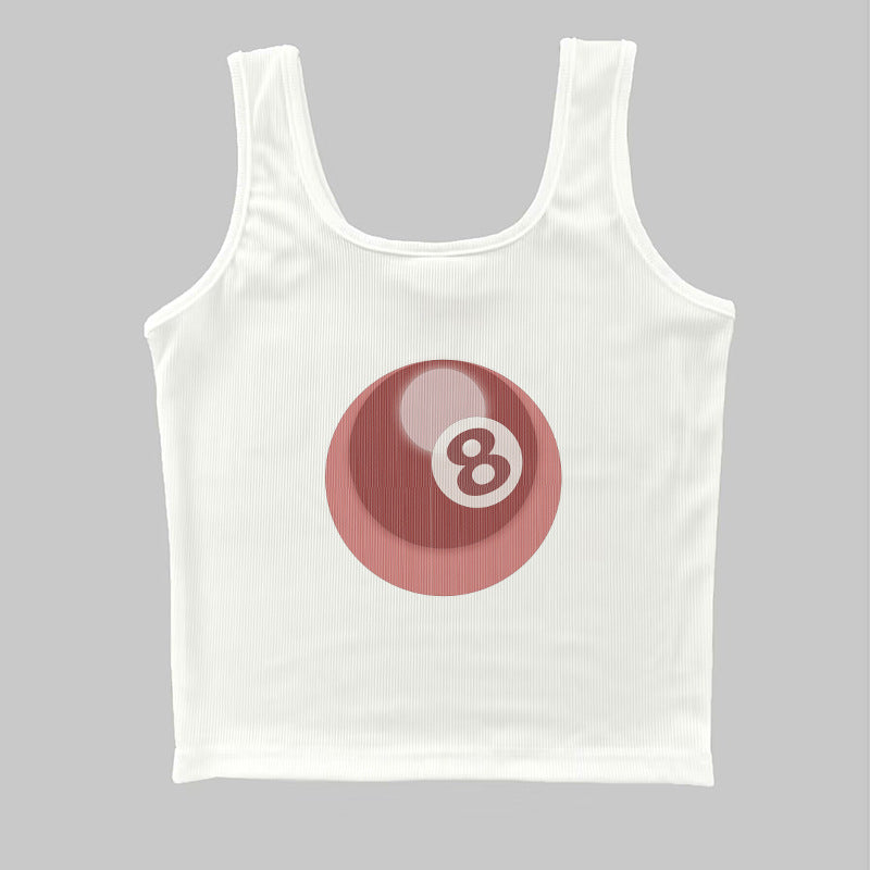 Dame ermeløs tanktop med kreativt biljardmotiv Skjora