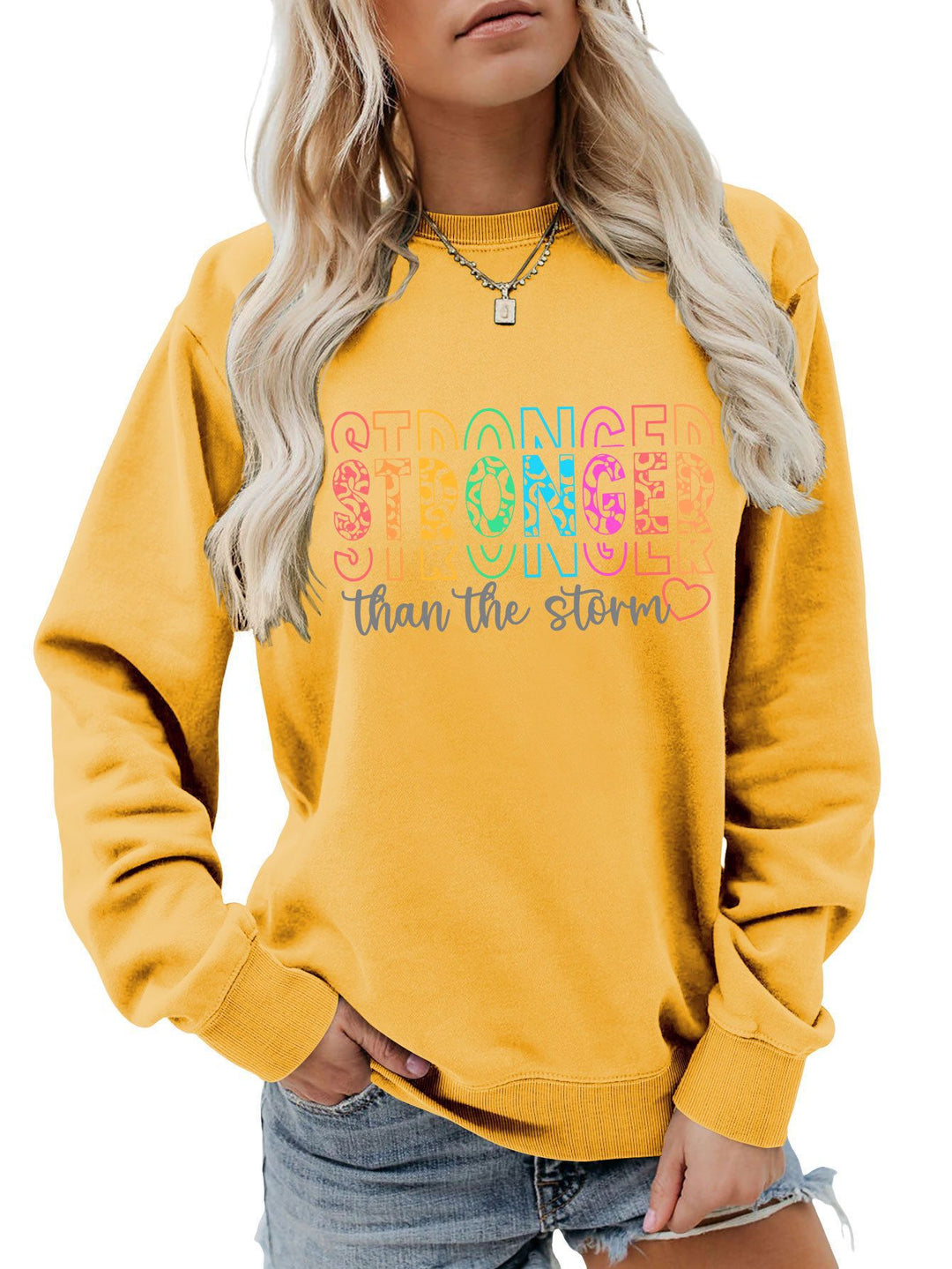 Dame sweatshirt med motivasjons skriftnotater og avslappet passform Skjora