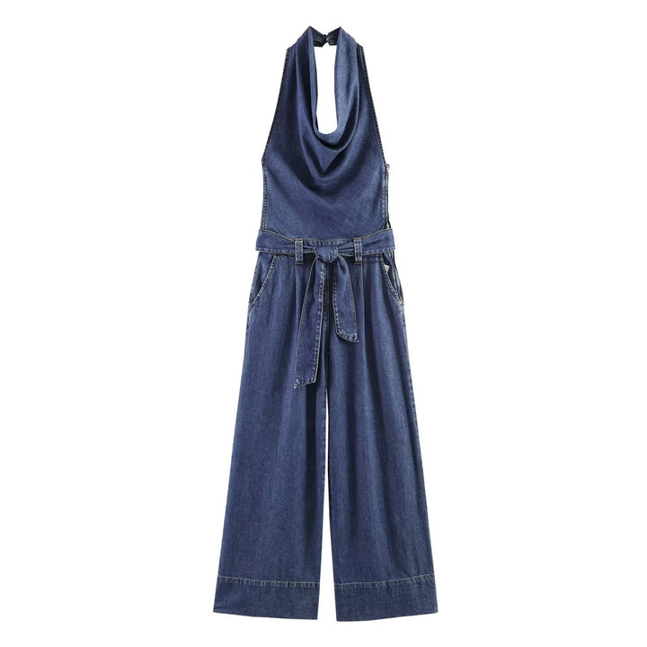 Dame Jumpsuit med dyp V-hals og vid ben Skjora