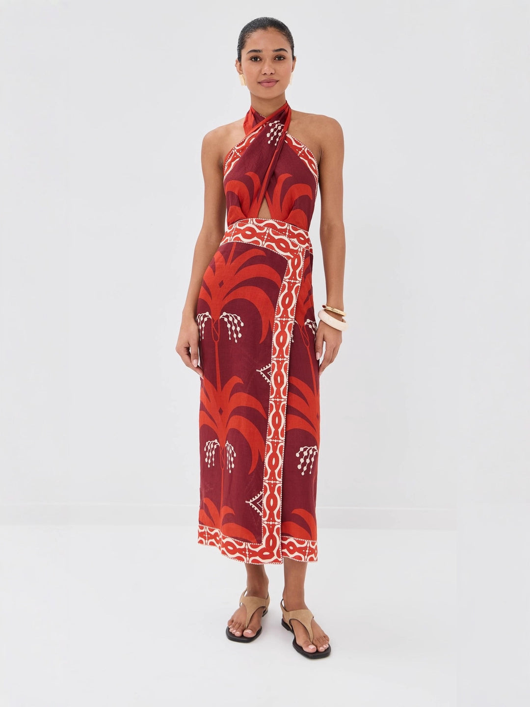 Kvinne maxi kjole med eksklusiv Boho-design Skjora
