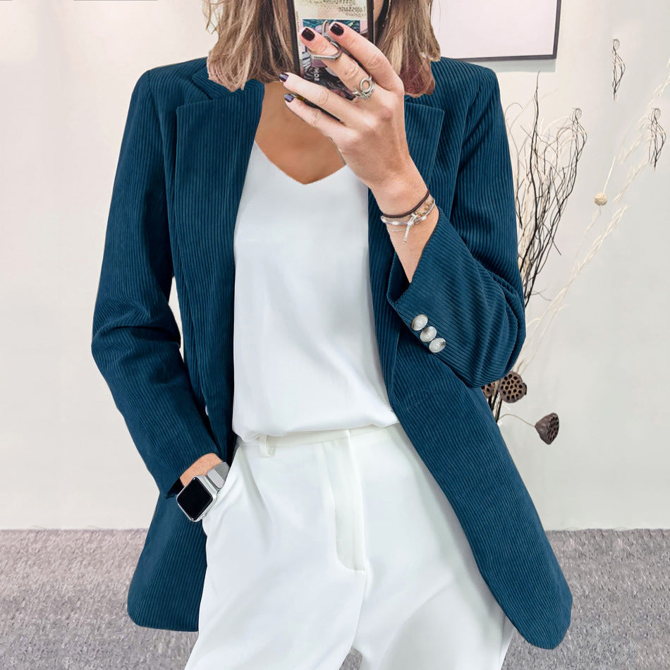 Damenes stilige stripete blazer med slim fit Skjora