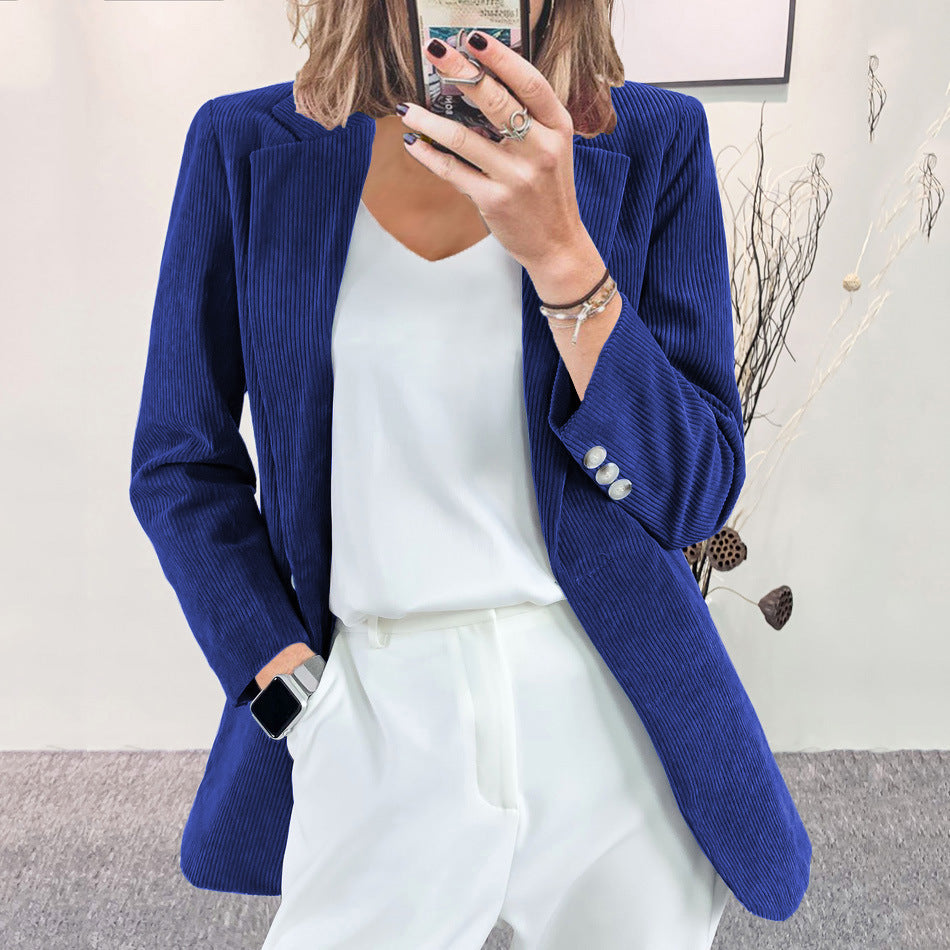 Damenes stilige stripete blazer med slim fit Skjora