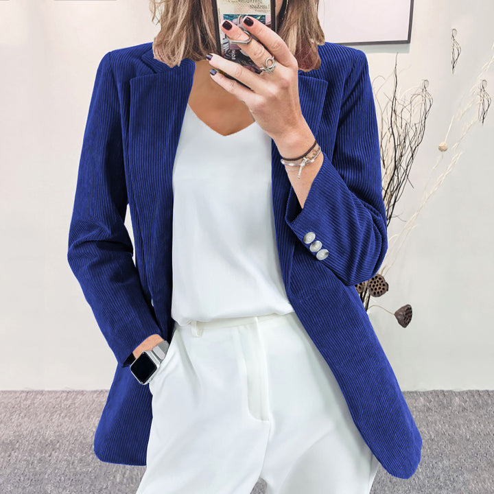 Damenes stilige stripete blazer med slim fit Skjora