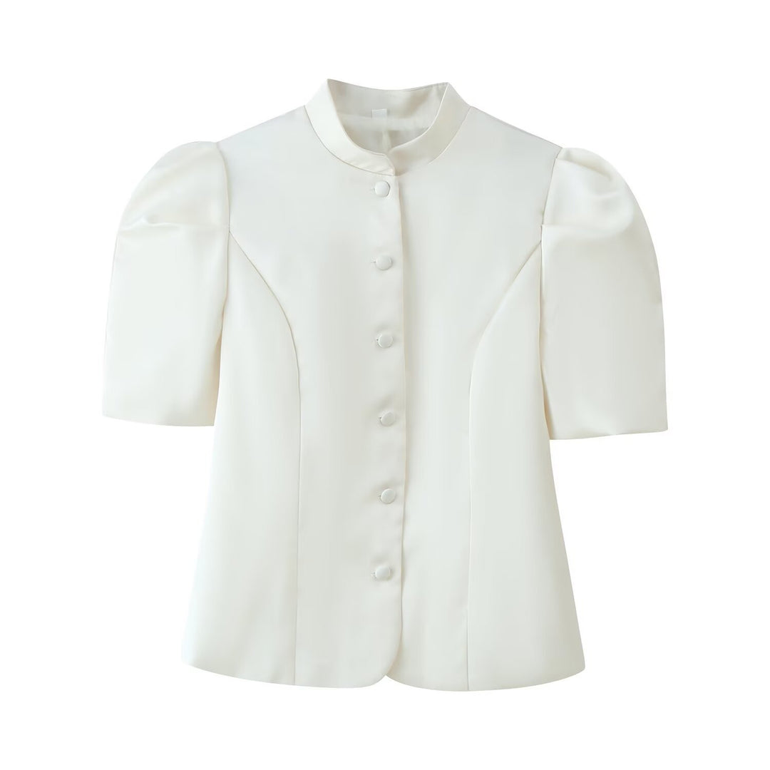 Dame Blazer med pufferm og elegant ståkrage Skjora