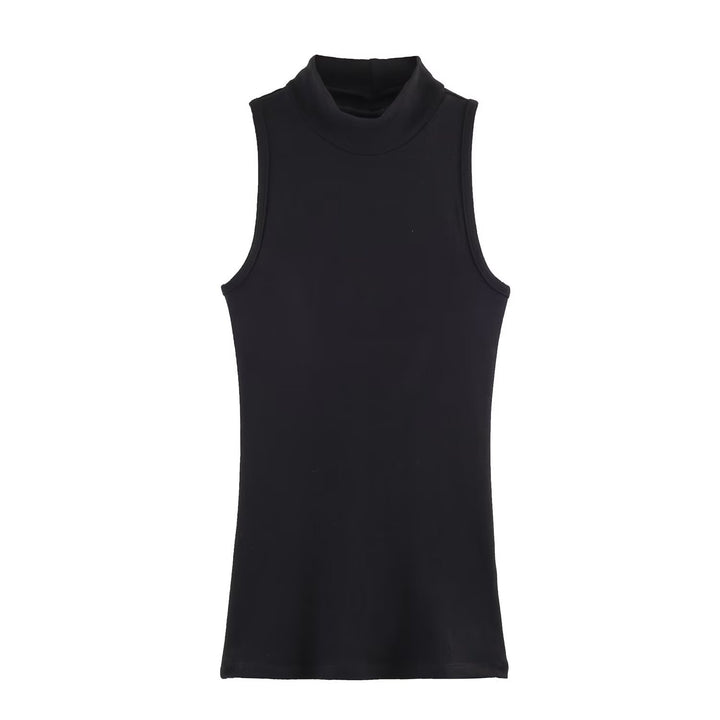 Dame rullekrage tanktop i mykt stretchmateriale Skjora