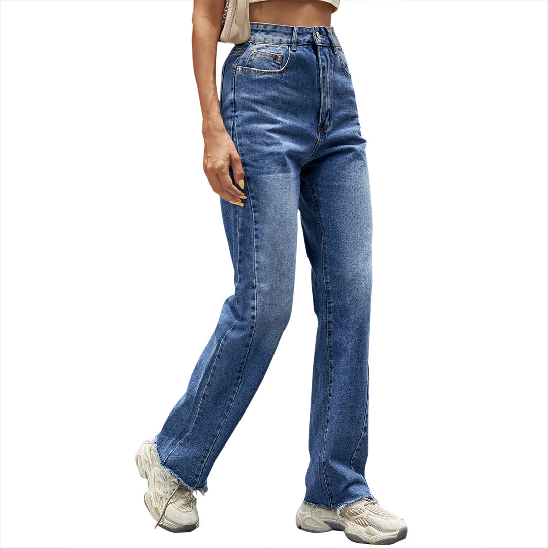 Kvinne høytaljede jeans i klassisk snitt med casual bootcut Skjora