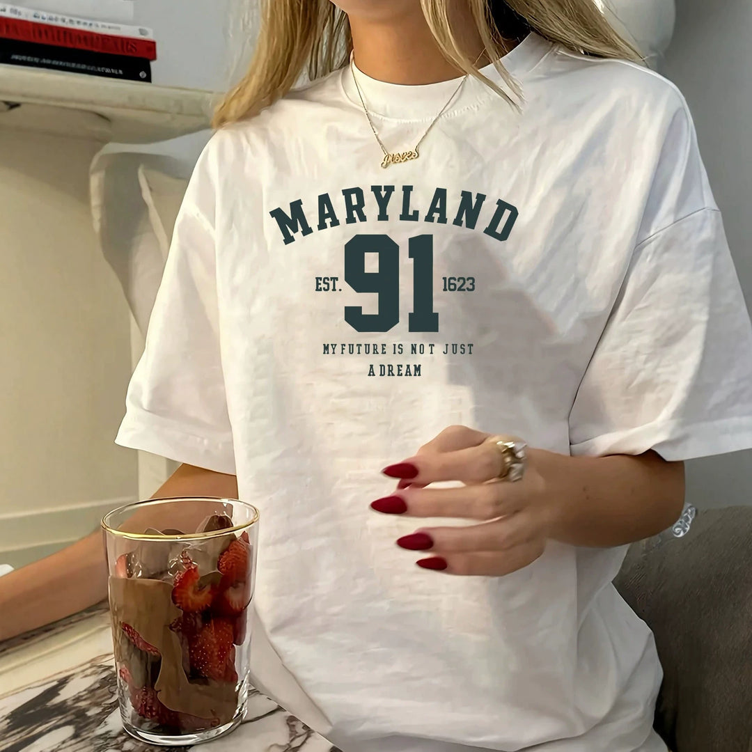 Damer oversized Bachelorette T-skjorte med eksklusiv print Skjora
