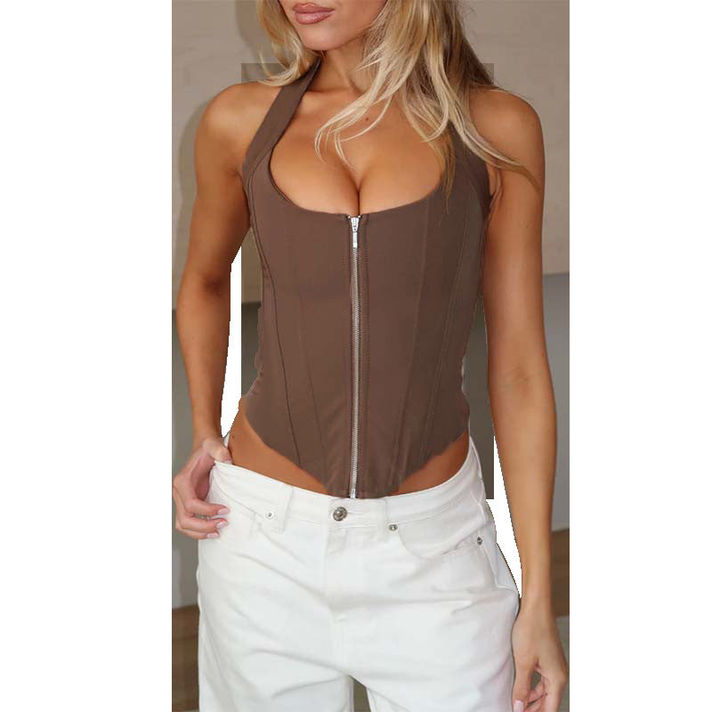 Dame figurnær bustier-overdel med glidelås og forsterket snitt Skjora