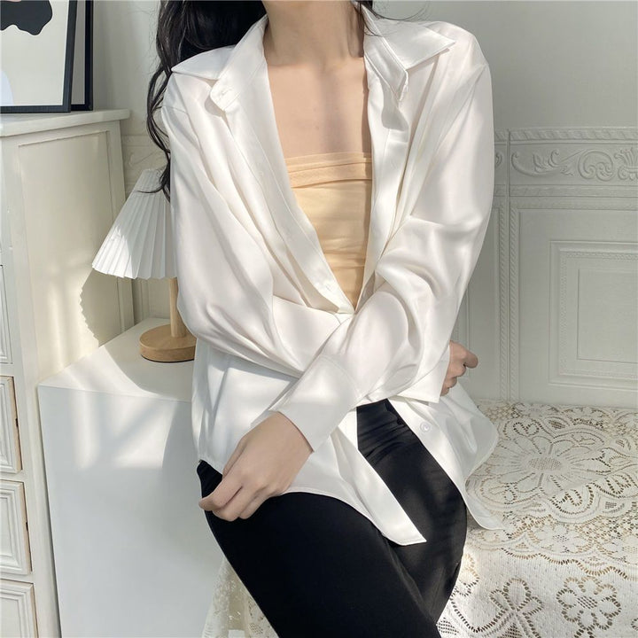 Damer Elegant og Flytende Bluse Skjora