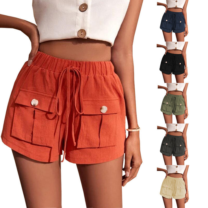 Dame casual shorts med praktiske lommer og komfortabel snøring Skjora
