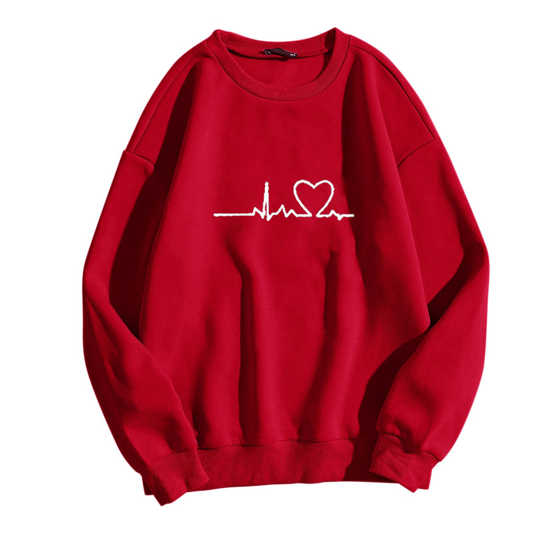 Dame Sweatshirt med hjertefrekvens grafikk Skjora