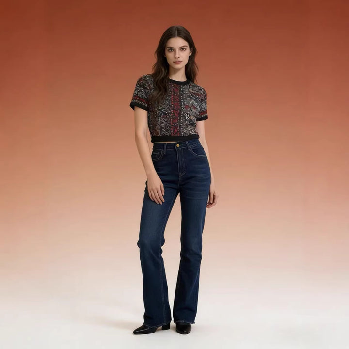 Damer høy midje bootcut jeans i elegant design Skjora