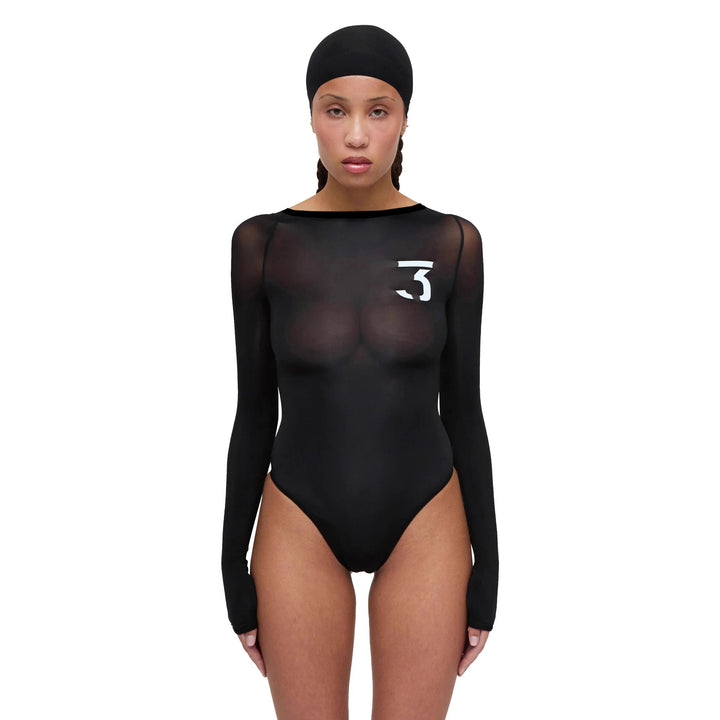 Damer elegant kropp med transparente detaljer og langermet Skjora