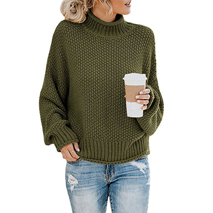 Dame chunky strikket turtleneck genser med en avslappet passform Skjora