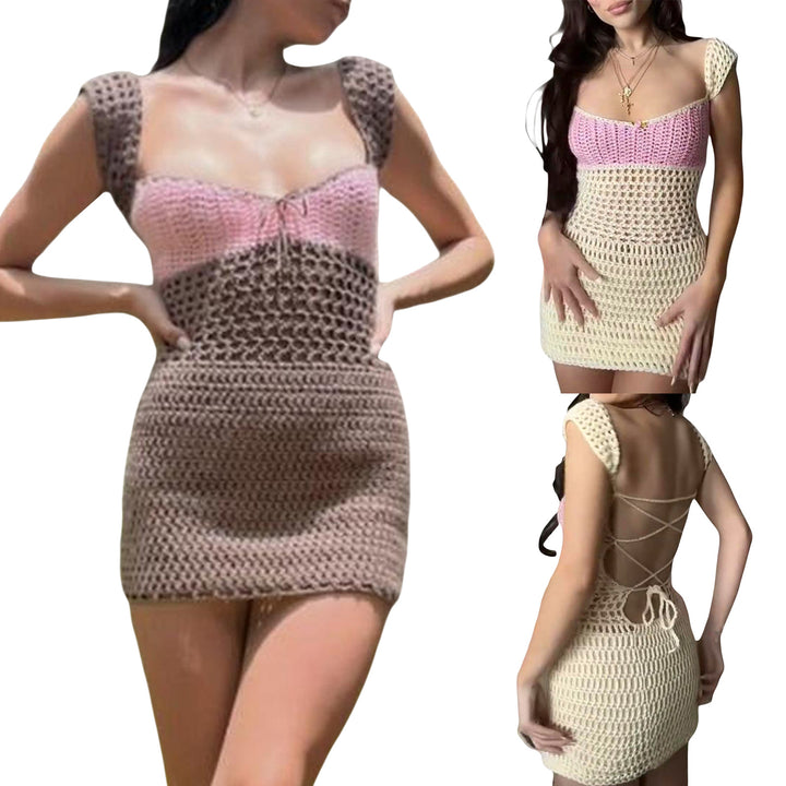 Dame hekledress med innovativt mønster Skjora
