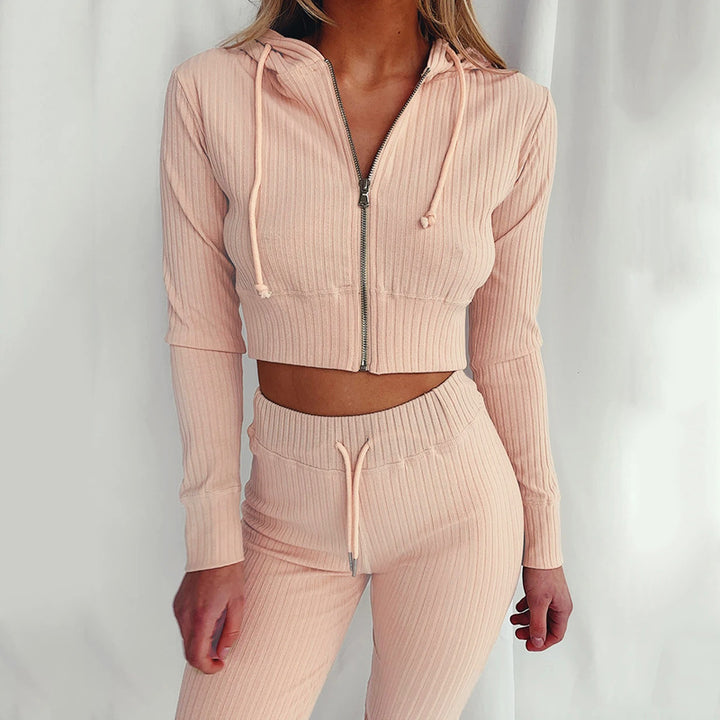 Damer Sporty Crop Top og Skjora Leggings