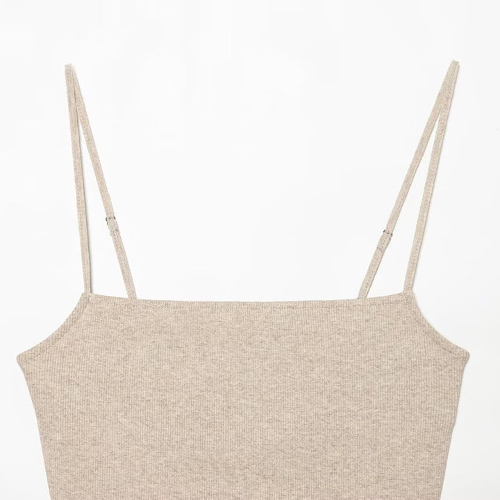 Dame Cropped Top med delikate stropper og glitrende kant Skjora