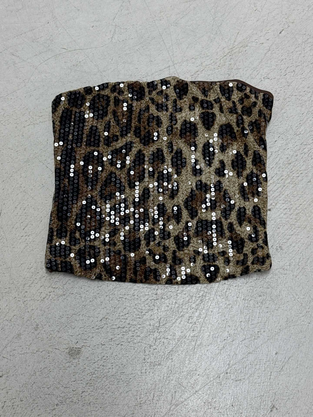 Dame Glamourøst Leoparde mønster topp med paljetter Skjora