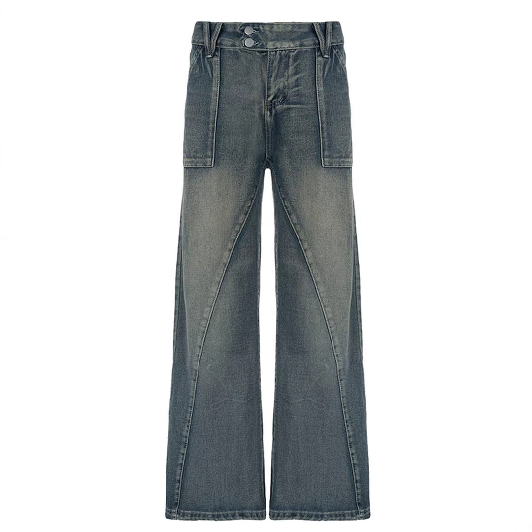 Dame vidde jeans med avslappet snitt og unikt design Skjora