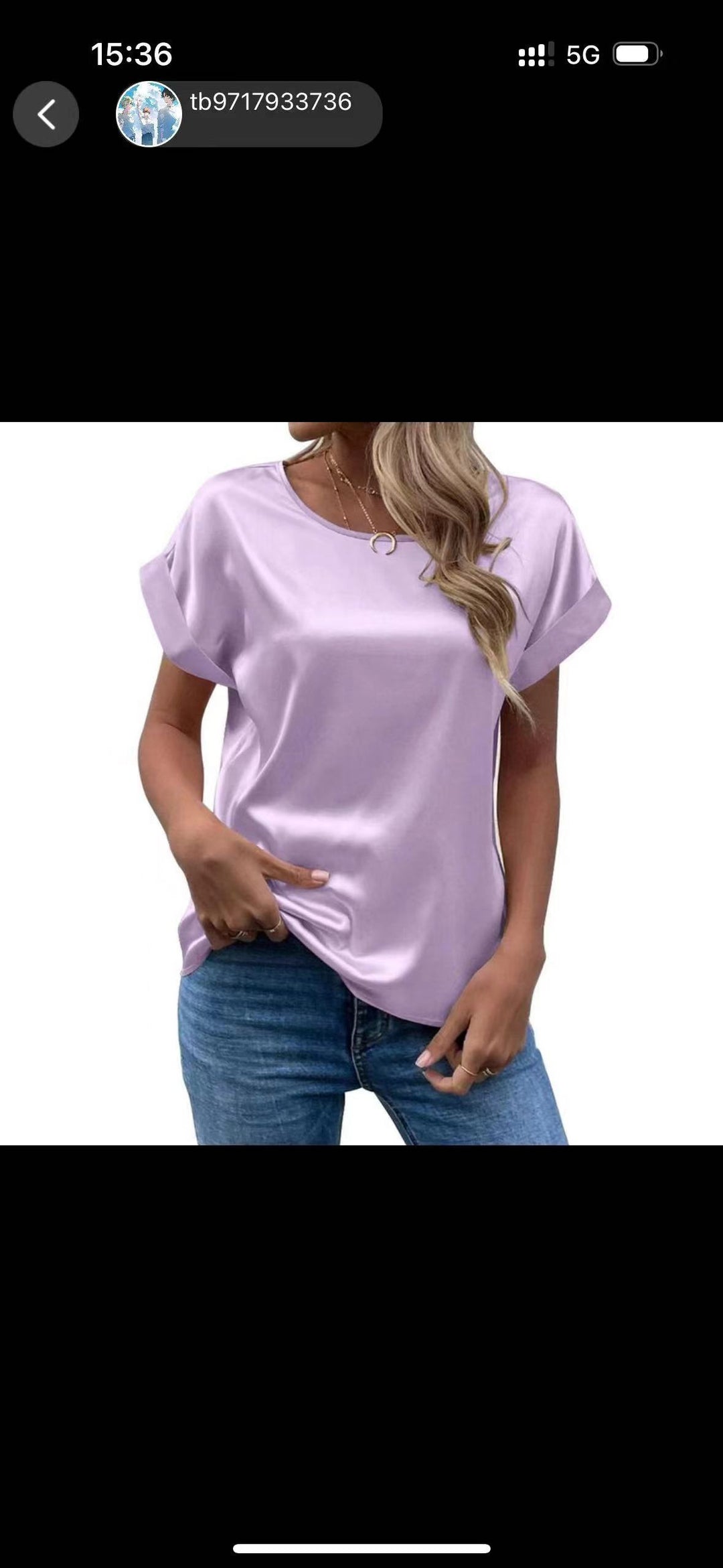 Dame Satin T-skjorte med elegante detaljer Skjora
