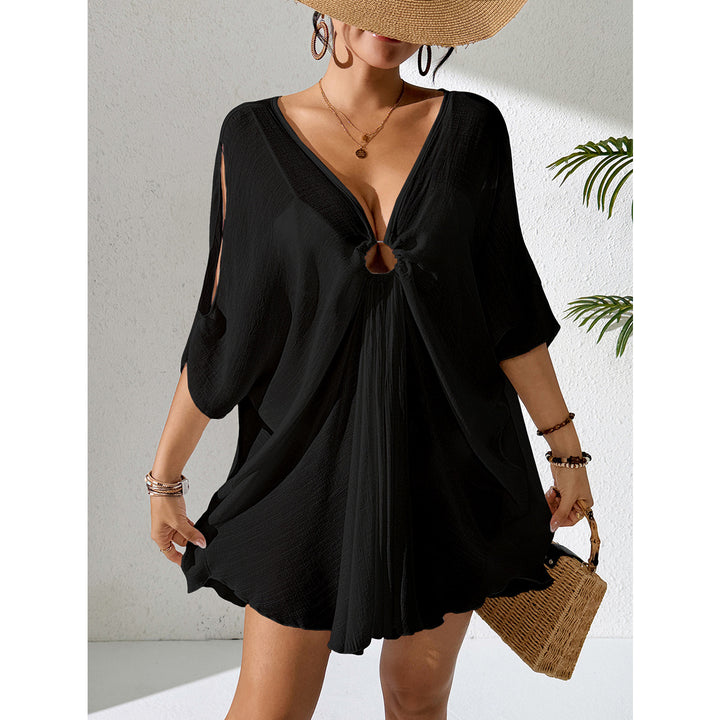 Damen Kaftan mit tiefem V-Ausschnitt und zurückgezogenem Design Skjora