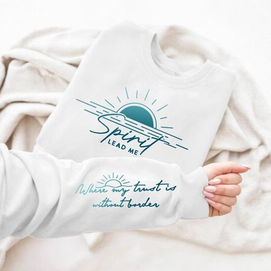 Damesweatshirt med inspirerende trykk og mykt flytende stoff Skjora