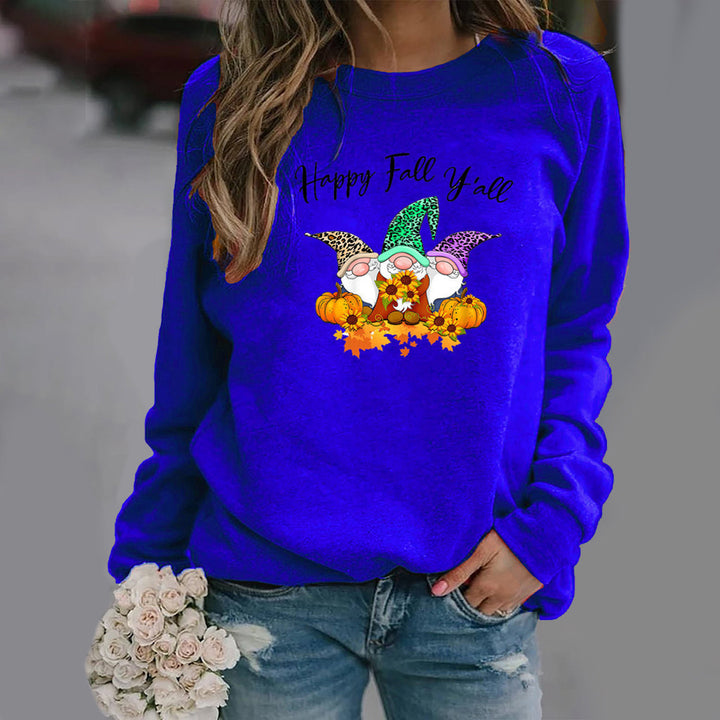 Dame sweatshirt med høstmotiv og komfortabel passform Skjora