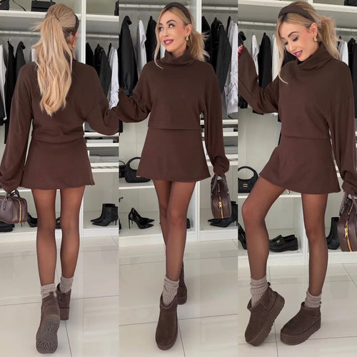 Kvinner Elegant og Komfortabel Oversized Kardigan med Rullehals Skjora