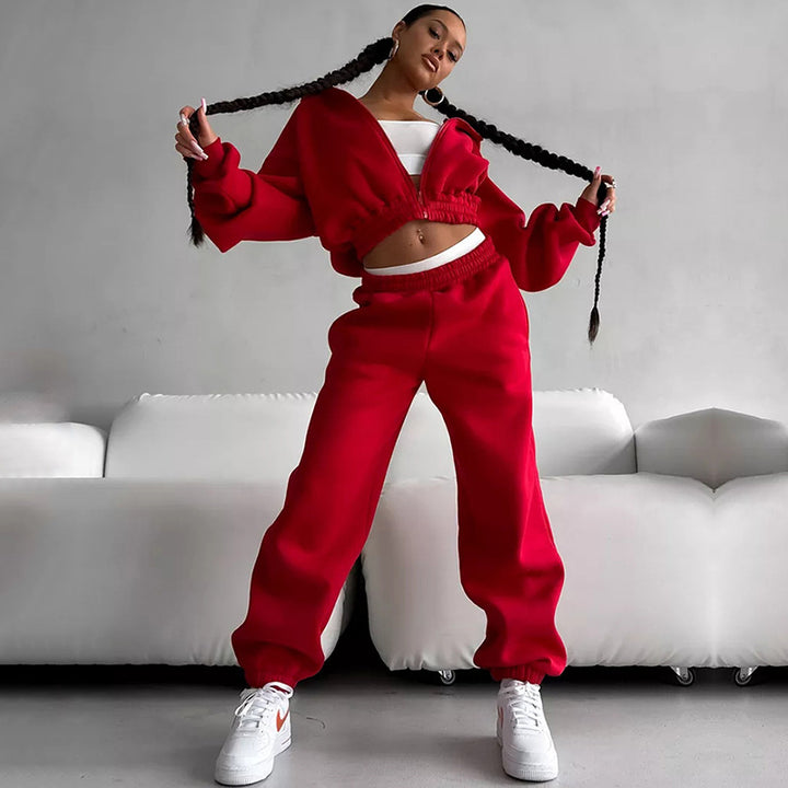 Dame Oversized Hoodie med sporty snitt og elastisk midje Skjora