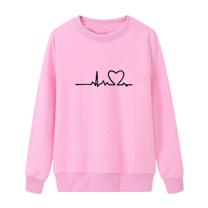 Dame Sweatshirt med hjertefrekvens grafikk Skjora