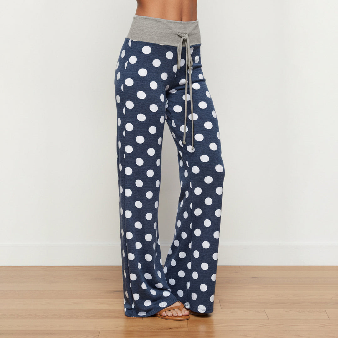 Dame fritidsbukser med vidde snitt og fargerik polka prikk design Skjora