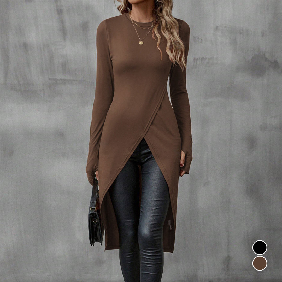 Damer elegant longsleeve med raffinert innpakningsutseende Skjora
