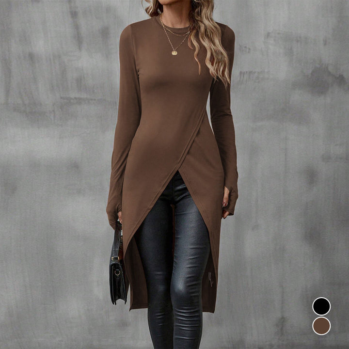 Damer elegant longsleeve med raffinert innpakningsutseende Skjora