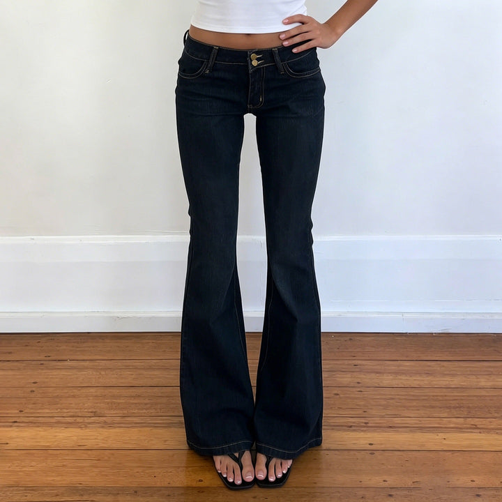 Dame Bootcut Jeans med høy midje og elegant sømføring Skjora